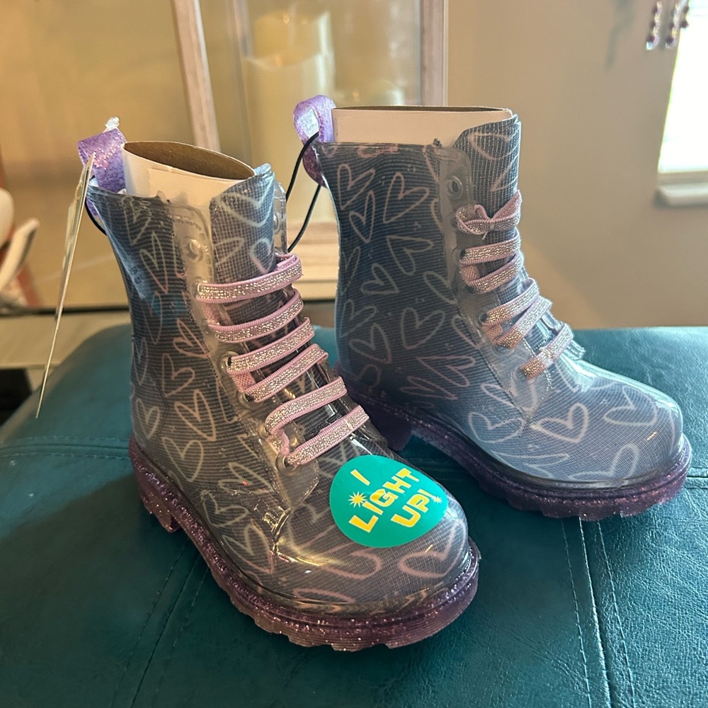 Kids lighted combat boots